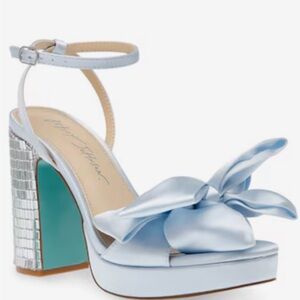 blue bow heels